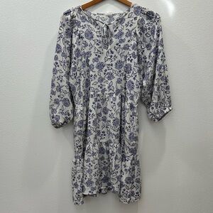 Nordstrom Melrose and Market Blue Floral Long Sleeve Dress spring summer boho